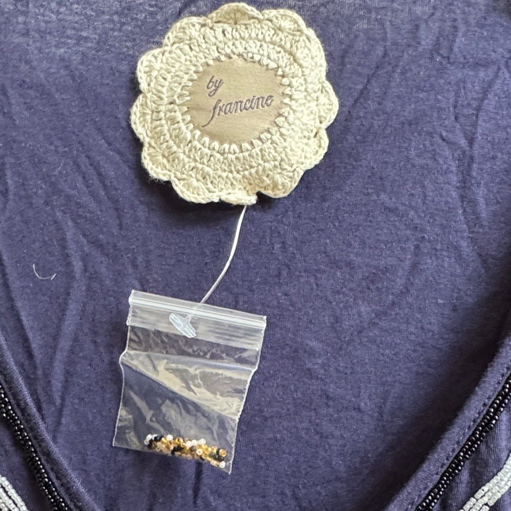 Source Unknown Deep Blue Ruffle Blouse - image 4